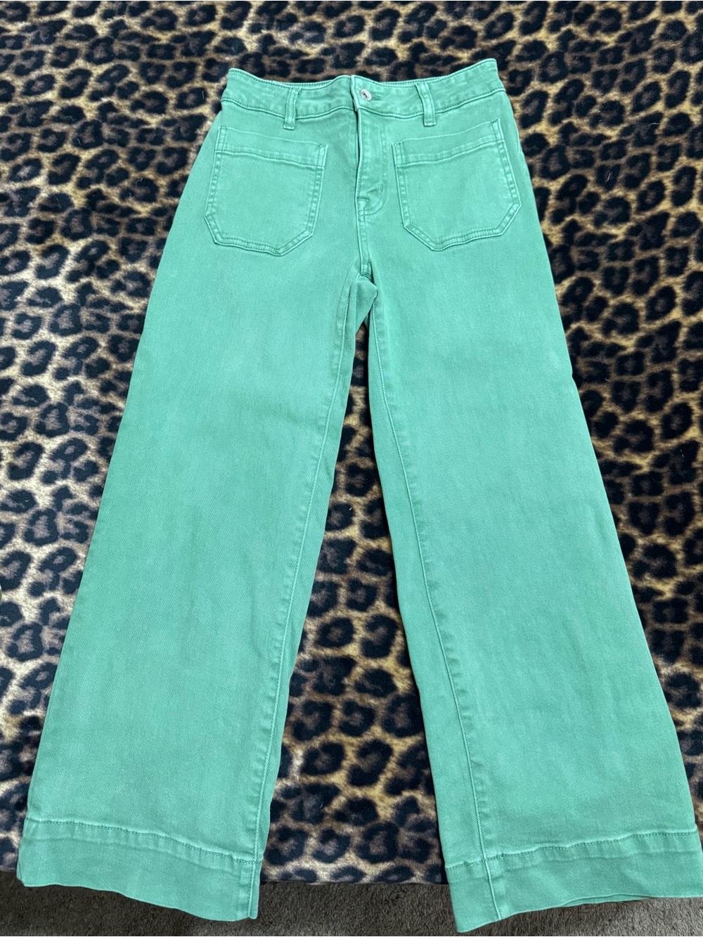 Women's Wide Leg Jeans in Juice Green